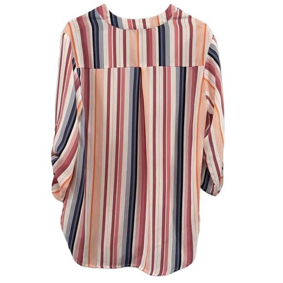 Signature I Studio Striped 3/4 Sleeve Oversized Blouse Size Small - Picture 4 of 12